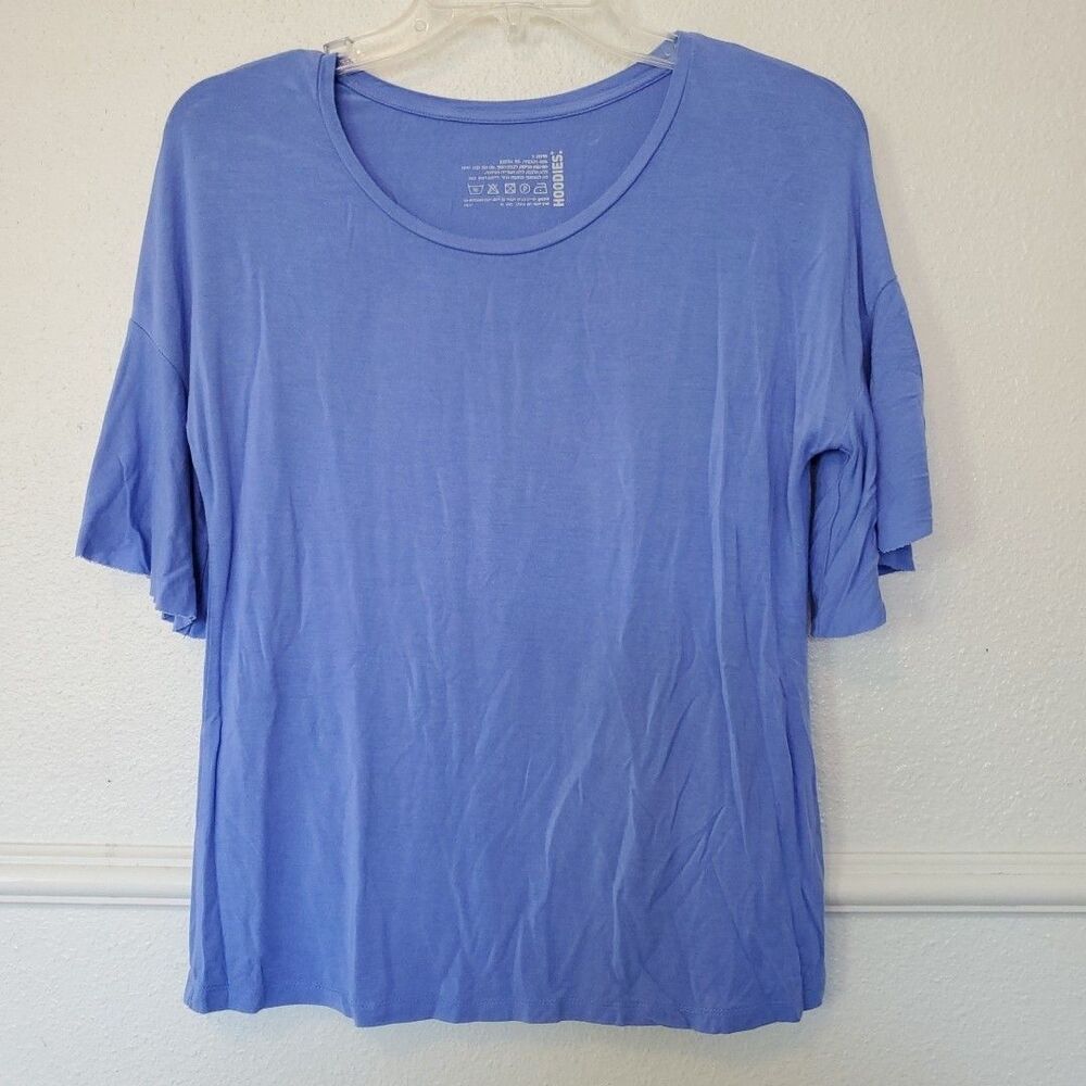 Hoodies‎ T-shirt Top Womens Blouse Blue Size Small 19 X 24
